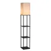 Suministro Directo Transfronterizo de Amazon Lámpara de Pie con Estante de Madera LED de Atmósfera Retro Europea para Dormitorio, Estudio y Sala de Estar