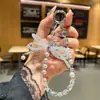 Celebridade da Internet Estéreo de Alta Qualidade Pingente de Corrente para Celular com Laço de Cristal Chaveiro Cordão de Celular com Pérola Corrente para Bolsa