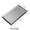 Placa de Barbacoa de Acero Inoxidable Estilo Coreano 304, Rectangular, Engrosada, Color Dorado, Plato Plano, Bandeja para Servir, Bandeja para Filetes Fábrica