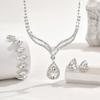 Cross-border fonte quente- venda de cristal strass jóias colar terno noiva colar de casamento brincos pulseira três- peça conjunto