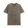 Camiseta de manga corta lavada estilo americano para hombre, corte holgado, nueva de verano 2026, top vintage de tipo rudo de media manga, marca de moda