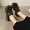 Zapatos Birkenstock de plataforma con suela gruesa para aumentar la altura para mujer, nuevos mocasines slip-on retro de otoño 2026 para personas menudas
