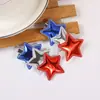 Pinza para el Cabello de Estrella de Cuero de Moda Pinza para el Cabello de Estrella de PU Día de la Independencia Pinza para Flequillo Lateral Accesorios para el Cabello del Festival del Día de la Independencia de América