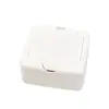 Mini Caixa de Armazenamento com Tampa Plástica de Mesa à Prova de Poeira Caixa de Armazenamento com Tampa para Miudezas Escritório Caixa de Algodão Adesivo Balde de Armazenamento
