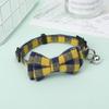 Collar de Lazo Ajustable de Cuadros Británicos para Mascotas con Campana Parche Collar con Hebilla para Gato y Perro