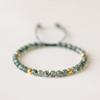 Pulseira com Contas de Grama Aquática Verde para Mulheres Verão Cristal Design de Nicho Ins Presente para Namorada Contas de Transferência Tecida à Mão Sorte