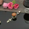 Puxador de Gaveta de Armário de Roupa de Cerâmica Bronze Estilo Moderno Minimalista Chinês Puxador Branco em Forma de Tira de Furo Único