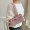 Bolsas de Comércio Exterior de Outono, Bolsa de Ombro Coreana de Nicho para Mulheres, Bolsa Baguete Vintage Fosca, Bolsa de Ombro de Mão Elegante de Luxo Leve