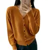 Cárdigan de punto calado con cuello en V para mujer, nuevo diseño primavera y otoño 2026, holgado, suave, chaqueta suéter versátil