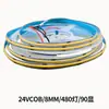 Lámpara COB con 12V 24V 8MM 320 lámparas 480 lámparas 90 alto brillo uniforme sin área oscura parche tira de luz suave