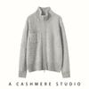 Suéter de Cachemira Versátil de Cuello Alto para Mujer con Doble Cremallera, Corte Holgado, Cárdigan de Punto Adelgazante, Abrigo Suéter de Lana, Diseño Sencillo
