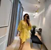Nova Coleção Primavera 2025 Europeia e Americana Transfronteiriça Feminina Estilo Preguiçoso Cor Sólida Moda Decote V Simples Irregular Vestido Feminino