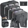 Conjunto de Armazenamento para Viagem Amazon Bolsa de Armazenamento para Viagem Conjunto de Oito Peças Bolsa de Armazenamento para Organização de Roupas de Viagem
