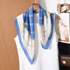 Lenço Quadrado Elegante Floral 70cm para Mulheres, Lenço de Seda Suave e Gracioso, Novo Lenço Decorativo Versátil de Primavera e Verão, Lenço de Pescoço para Mulheres
