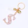 Llavero acrílico creativo con borla y letras para equipaje de señora, accesorio para llaves, colgante con letras