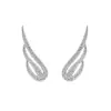 Pendientes de Ala de Ángel de Plata de Ley S925 para Mujer, Accesorios para Orejas de Ala Tachonados de Diamantes, Versátiles y Elegantes, Estilo Europeo y Americano, Aretes Adelgazantes