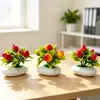 Fornecimento direto transfronteiriço de cinco grandes bonsais de frutas artificiais para decoração de casa de Ano Novo, ornamentos de plantas verdes em vaso de frutas da sorte de espuma