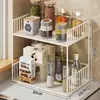 Estante de almacenamiento multifuncional para cocina, estante de almacenamiento para condimentos, aceite, sal, salsa, vinagre en la encimera, estante de condimentos de múltiples capas de pie
