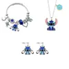 Pulsera, Collar y Pendientes Temáticos de Stitch Lilo & Stitch, Accesorios de Dibujos Animados para Niños al por Mayor