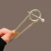 Pasador de Metal con Nudo de Cuerda Estilo Minimalista para Mujer, Pasador Liso Transfronterizo Europeo y Americano para la Parte Posterior de la Cabeza