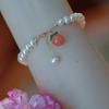 Pulsera de Perlas de Agua Dulce Natural para Mujer Nicho de Alta Gama Estilo Ins Vintage Combinable Ágata Roja del Sur Melocotón