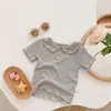 Ropa de Verano para Mujer y Niños Camiseta de Manga Corta Bebé Elegante Infantil Personalizada Marca de Moda Cuello de Muñeca Coreano Camisa Polo Modal