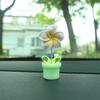 Maceta creativa de huevo con flores, adornos para coche con flores, decoraciones de escritorio con flores bonitas, adornos pequeños de resina para la consola central del coche