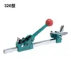Máquina flejadora manual simple con tensor extendido de 350, juego de máquina flejadora manual operada a mano