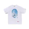 Camiseta Holgada de Manga Corta para Pareja con Estampado Camuflaje Cabeza de Tigre Bloques de Color Luminiscente en la Oscuridad Marca Japonesa de Moda al por Mayor Transfronteriza