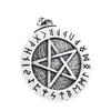 AliExpress Amazon joias Runas Nórdicas Letra Ruini Estrela de Cinco Pontas Caractere Colar de Aço de Titânio Masculino e Feminino