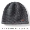 Gorro de Cachemira para Mujer 100% Cachemira Pura Hombres y Mujeres Mismo Estilo Cúpula Moda Simple Cálido Gorro Tejido