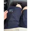Pantalones Cortos Bordados de Cachorro Verano Tendencia Hombres Casual Longitud Media Sueltos Transpirables Tallas Grandes Longitud Rodilla
