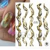 Cross-border novos adesivos de nail art preto e branco mármore textura fita letras linhas geométricas adesivos unhas adesivos