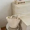 Bolso de textura tejida para mujer 2026 nuevo estilo verano retro cesta de verduras tipo cubo bolso de hombro único bolso tote de gran capacidad