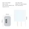 Fonte de Alimentação Certificada pela FCC Carcaça Resistente a Impressões Digitais Carregador Padrão USB dos EUA 5V2.1A Porta Única USB Adequado para Carregadores de Celular