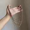 Collar de Maillard de Lujo Ligero y de Gama Alta con Colgante Doble Apilado de Flor de Gota de Agua para Mujer, Collar de Perlas de Arroz Moderno y Personalizado