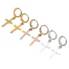 Pendientes de Joyería Versátiles Simples Japoneses y Coreanos Colgante de Cruz Hebilla Redonda Pendientes para Mujer Venta al por Mayor