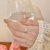 Anillo cuadrado de rosa para mujer plata esterlina S925 elegante temperamento dulce viento frío flor de alta gama anillo abierto