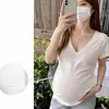 Ropa de Maternidad Moderna Estilo Coreano Camiseta de Verano con Cuello en V y Mangas Acampanadas, Corte Holgado, que Oculta el Vientre, Adelgazante, Diseño Fruncido, Camiseta de Moda