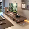 Soporte elevador para monitor de computadora de escritorio para e-sports, estante de escritorio extendido de doble capa con bandeja para teclado