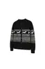 Suéter de punto con estampado de Dachshund estilo Fair Isle, unisex, corte holgado, cuello redondo, prenda exterior de punto para otoño e invierno, pieza casual para superponer
