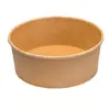 Caja de almuerzo desechable de papel kraft, tazón redondo para ensalada y comida ligera, caja de embalaje bento para frutas, postre, camping, picnic, sushi
