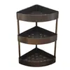 Prateleira de canto para bancada de cozinha, uso doméstico, não requer furadeira, suporte triangular de canto de parede semicircular para guardar frascos e potes de temperos