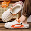 Pantuflas de Invierno Cálidas de Algodón Eva de Talla Grande Transfronterizas para Hombres para Usar Afuera, Pantuflas de Algodón con Punteras, Zapatos de Algodón Impermeables para el Hogar para Hombres