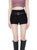 2024 Shorts Pretos Verão Feminino Cintura Alta Sexy Spice Girl com Cinto Slim-fit Emagrecimento Casual Short Hot Pants