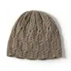Cachemir 2026 Outono/Inverno Novo Estilo Feminino High-End Cor Sólida Tricô Calor ao Ar Livre Jacquard Chapéu de Pescador Chapéu Tricô Casual