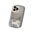 Conejo con Pajarita Adecuado para iPhone 17 Pro Max Funda de Espejo para Teléfono Aceite 1615 Dibujos Animados 14 Piezas para Apple 13 Pro