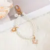 Exquisitos Accesorios de Flor con Goteo de Aceite, Llavero de Cadena de Perlas, Colgante para Teléfono, Funda para Auriculares, Decoración de Bolso, Pequeño Regalo para Mejor Amiga