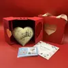 Oro Puro 999 Corazón Pastel Chocolate Regalo Día de San Valentín Caja de Regalo Sorpresa de Un Corazón Alto Gama Romántico Al por Mayor