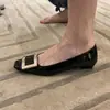 Zapatos Mary Jane de piel de oveja con hebilla cuadrada y tacón bajo, Zapatos planos de suela blanda estilo francés, Versátiles para el trabajo y fiestas